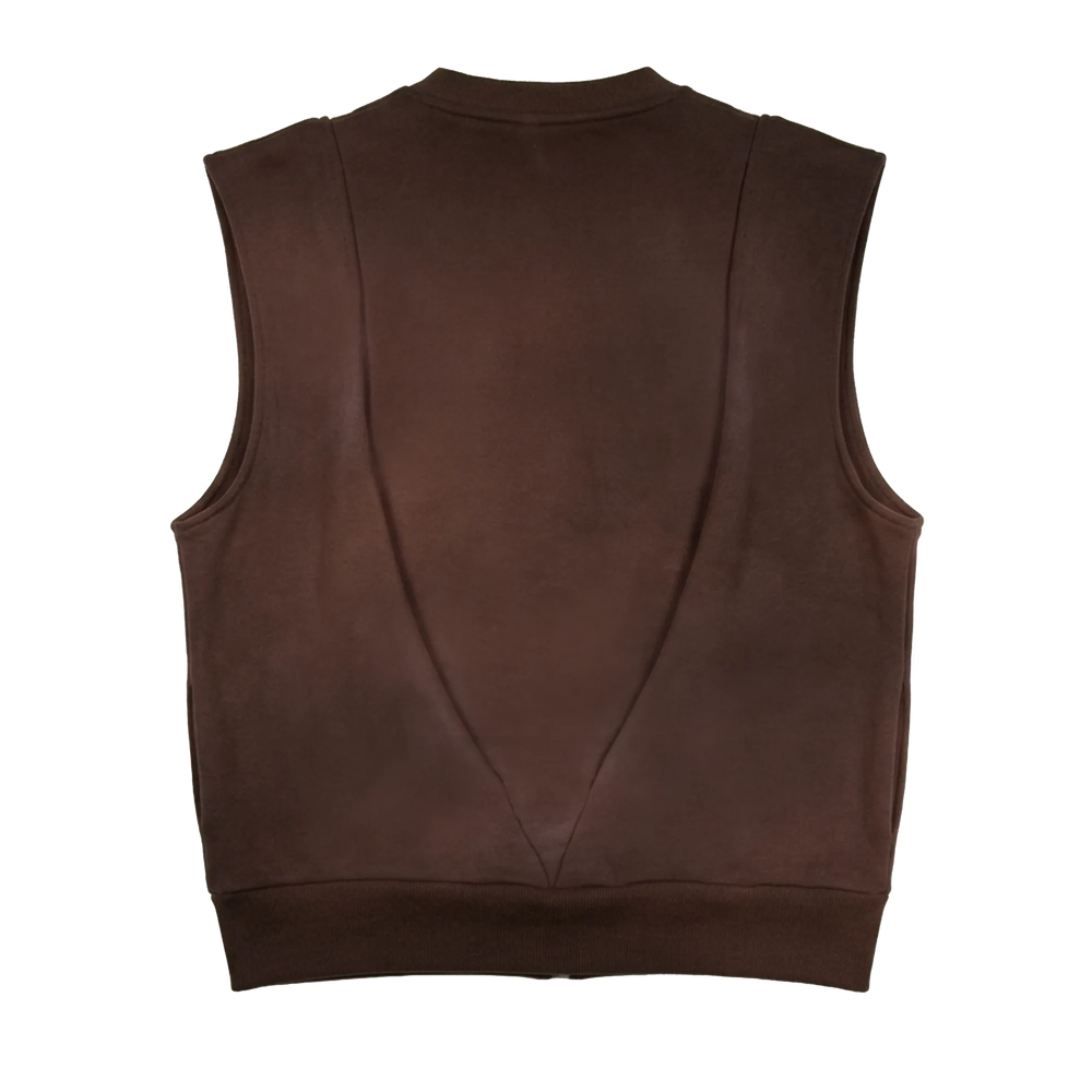 BROWN PLEATED CREWNECK