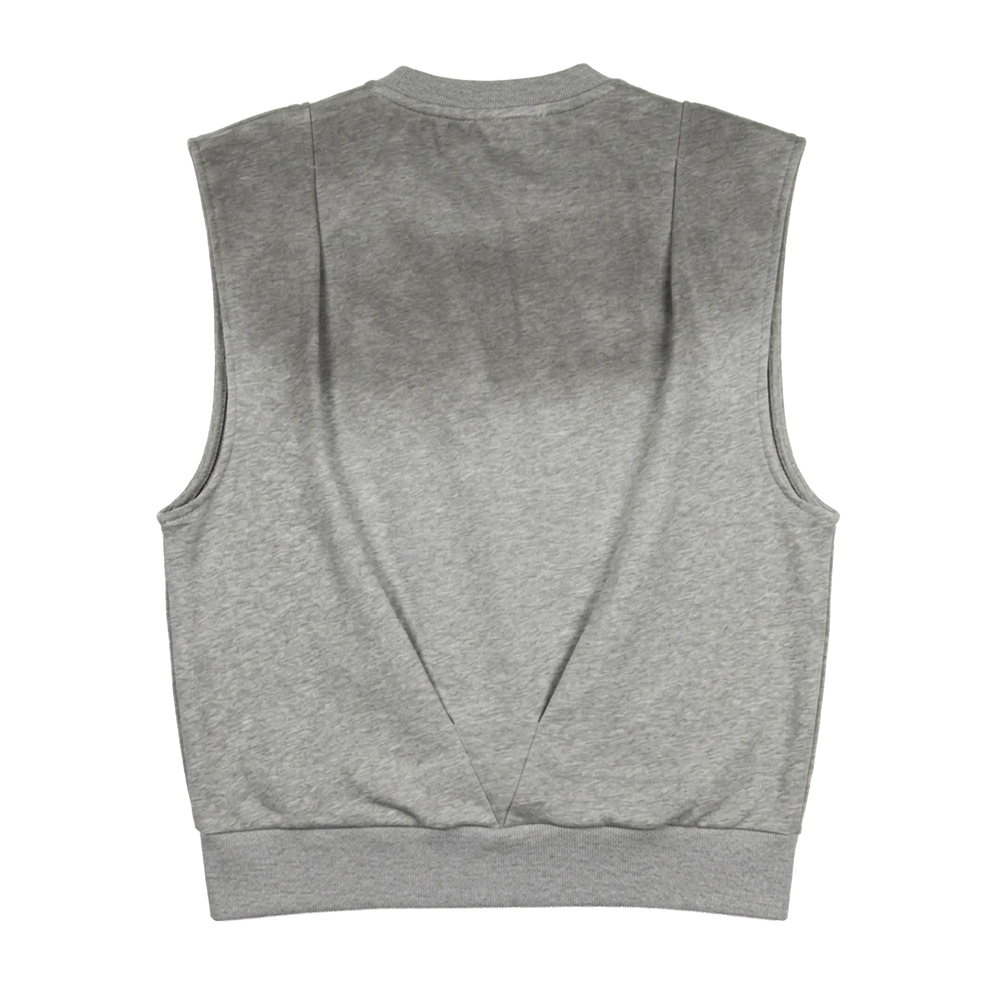 GRAY PLEATED CREWNECK