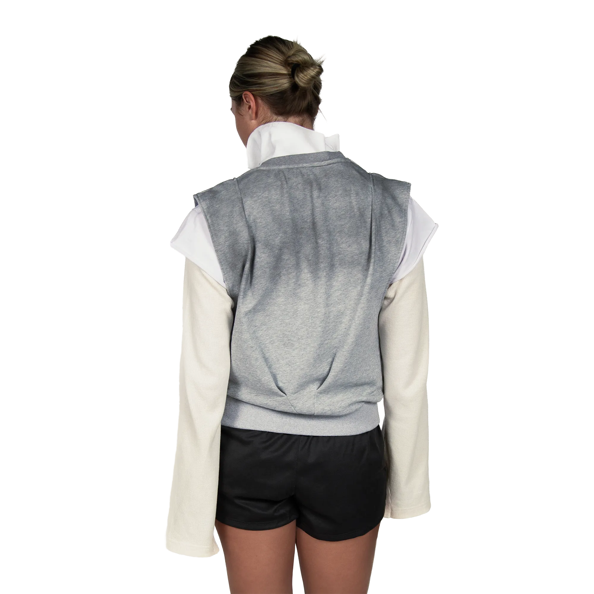 PLEATED CREWNECK - GRAY
