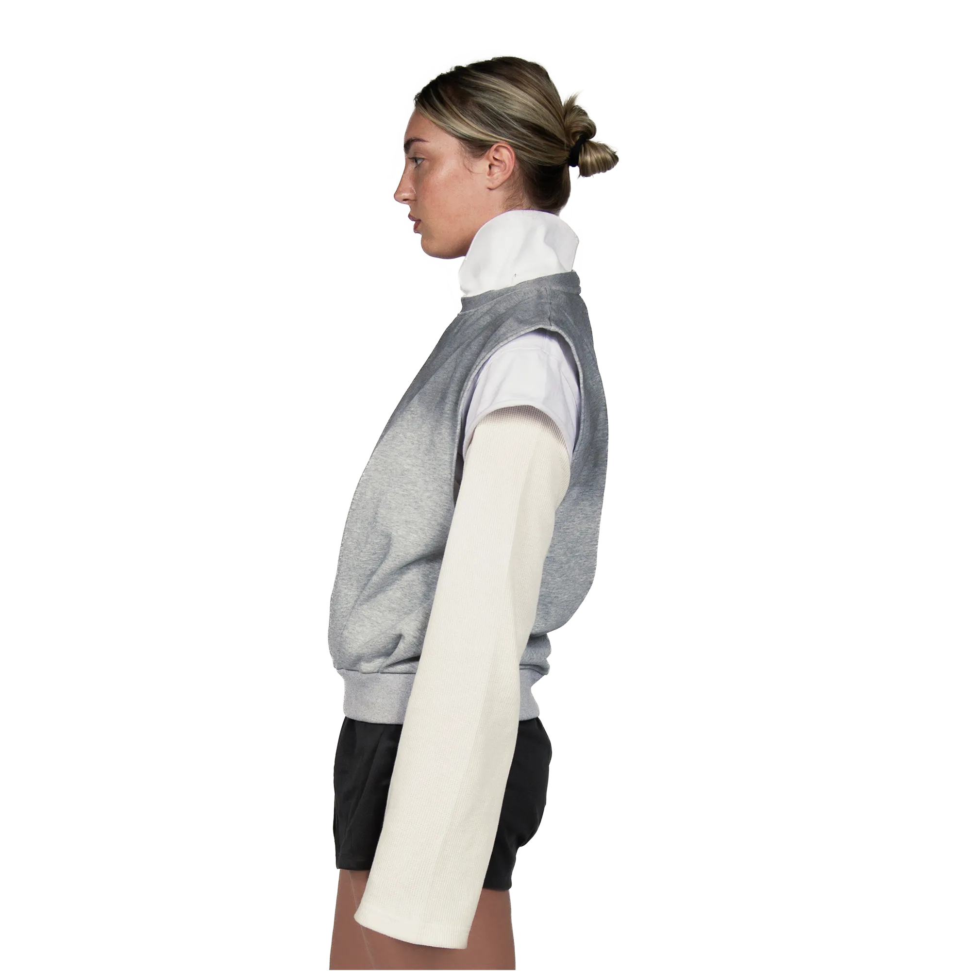 PLEATED CREWNECK - GRAY